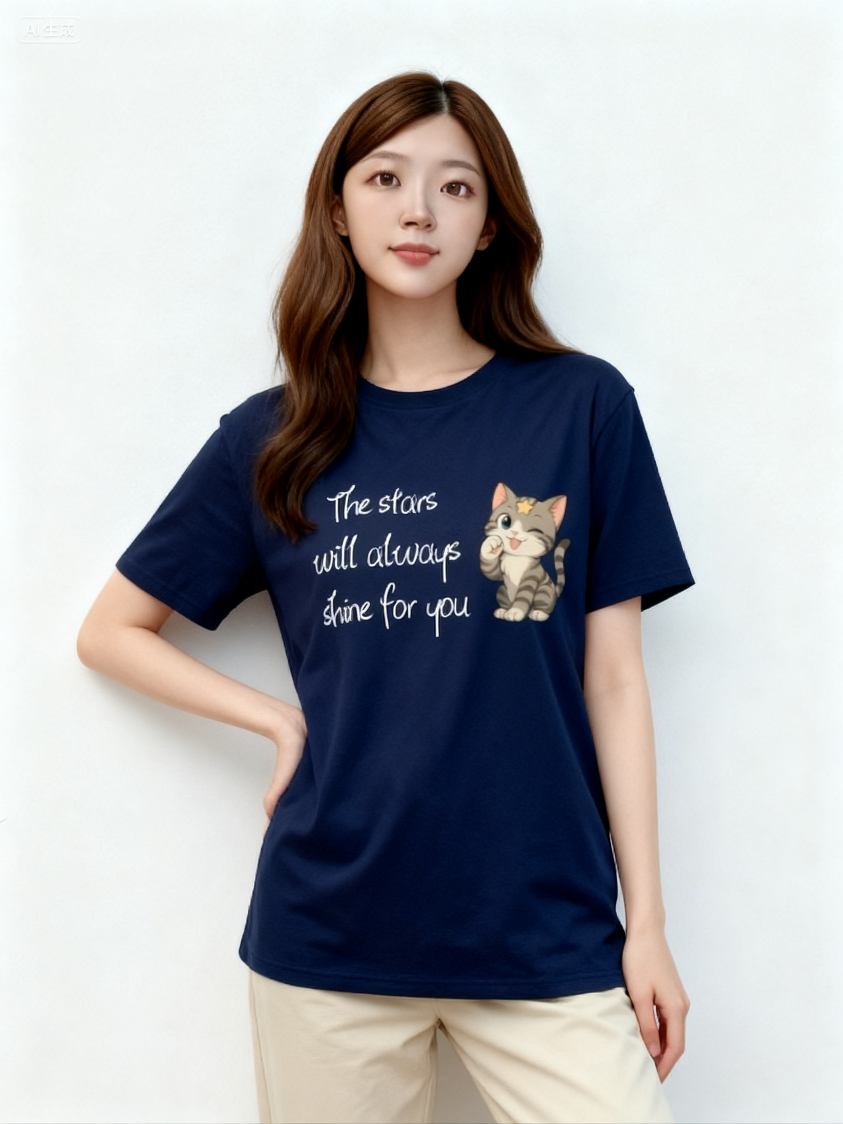 【自有品牌】星語貓咪系列-陪你發光T-Shirt