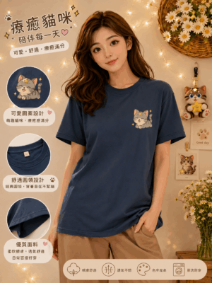 星語貓咪系列-小休片刻T-Shirt