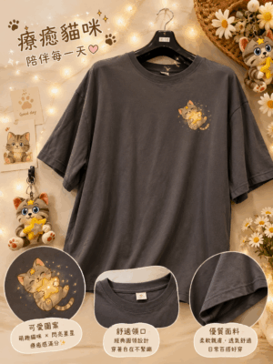星語貓咪系列-擁抱星光T-Shirt