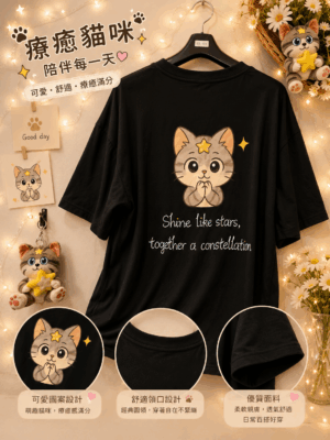 星語貓咪系列-綻放人生T-Shirt