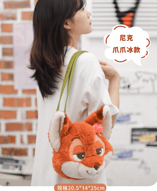 【現貨】迪士尼potdemiel蜂蜜罐尼克 豹警官斜挎包單肩毛絨公仔