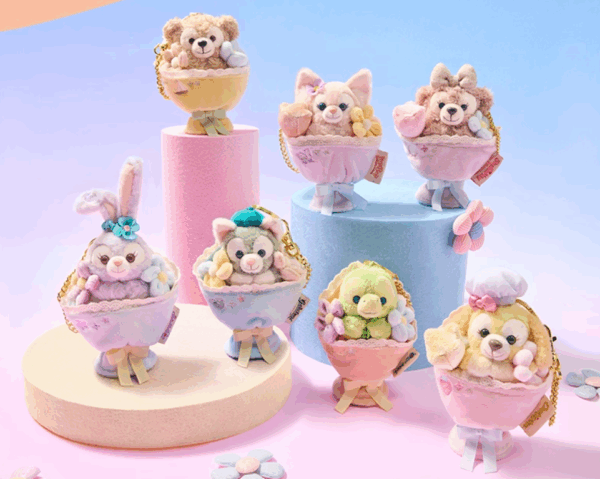 【現貨】上海迪士尼｜達菲與他的好友們迷你花束毛絨鑰匙圈