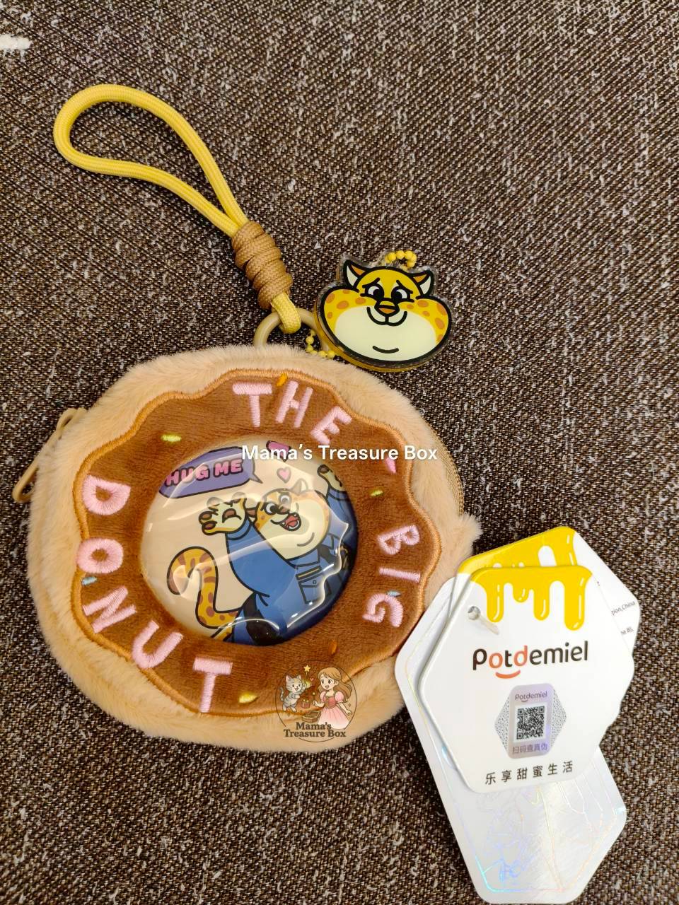 【現貨】迪士尼正版potdemiel蜂蜜罐豹警官甜甜圈耳機毛絨掛件